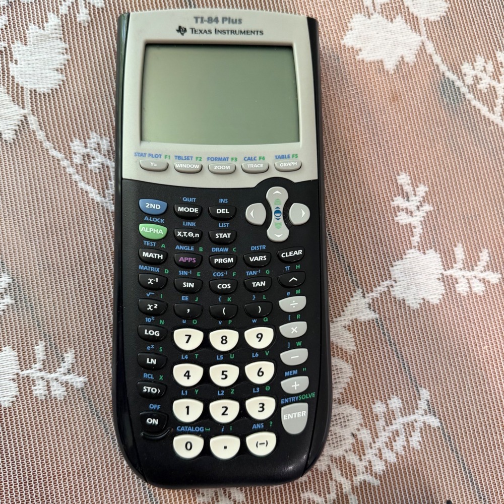 Texas Instruments TI-84 Plus Graphing Calculator Black *Missing Battery Cover*